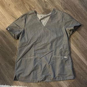 Figs grey 2 pocket scrub top